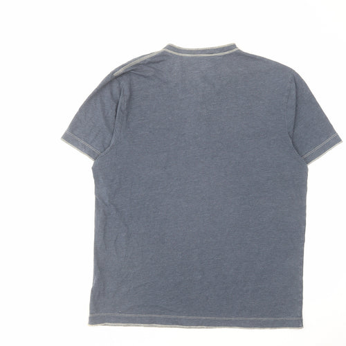 Marks and Spencer Mens Blue Cotton T-Shirt Size M Crew Neck