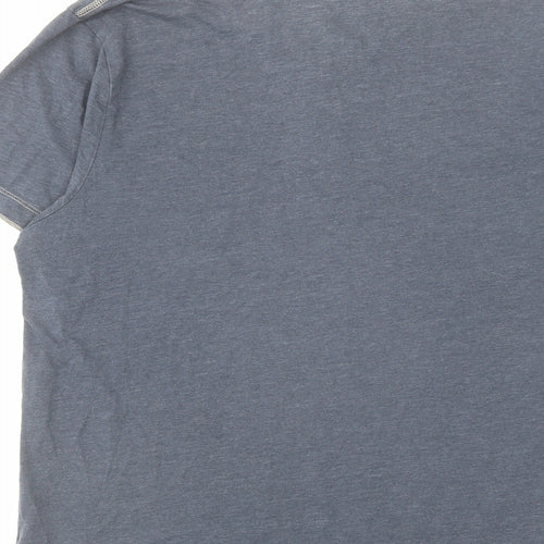 Marks and Spencer Mens Blue Cotton T-Shirt Size M Crew Neck
