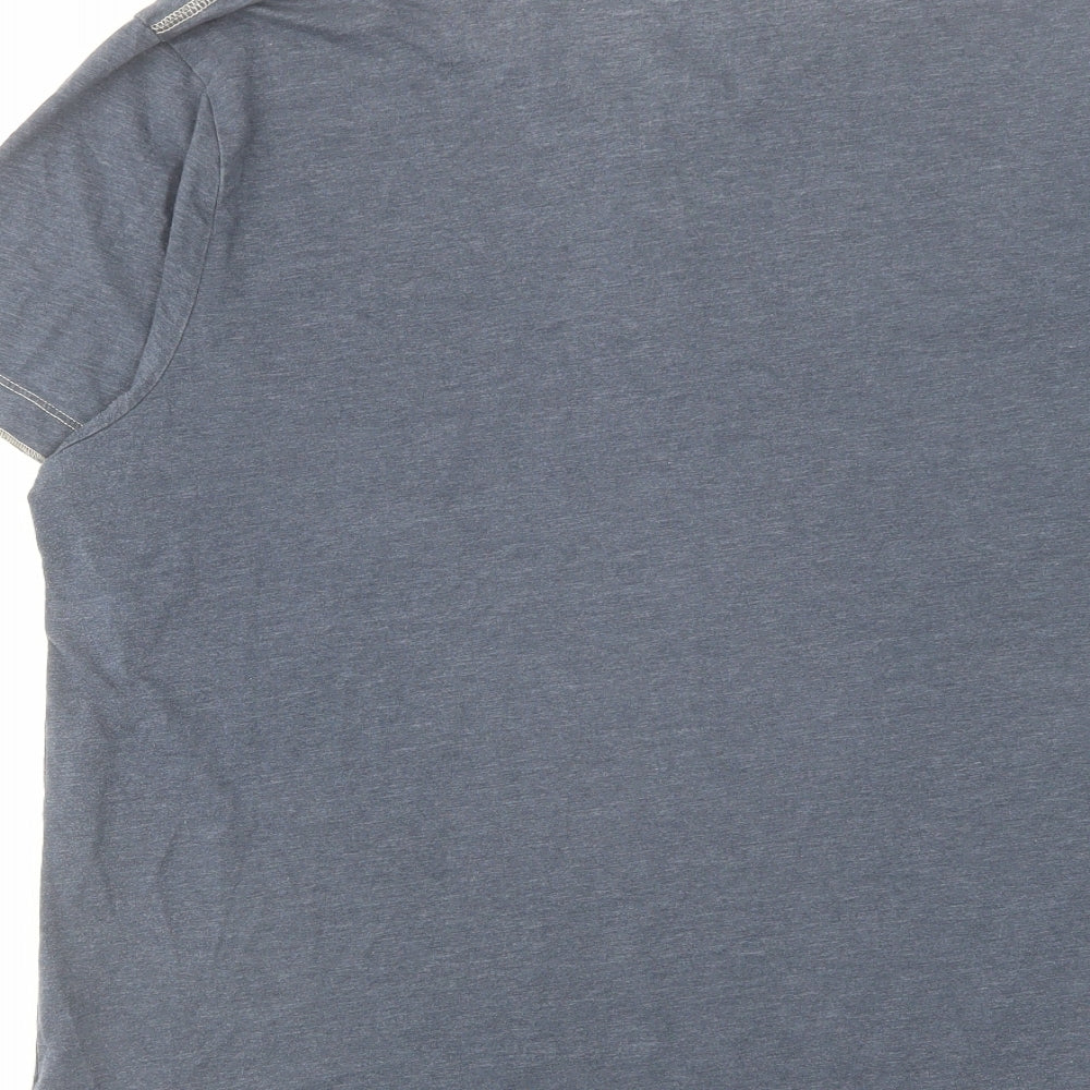 Marks and Spencer Mens Blue Cotton T-Shirt Size M Crew Neck