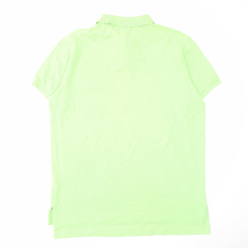 Polo Ralph Lauren Mens Green Cotton Polo Size XL Collared Button