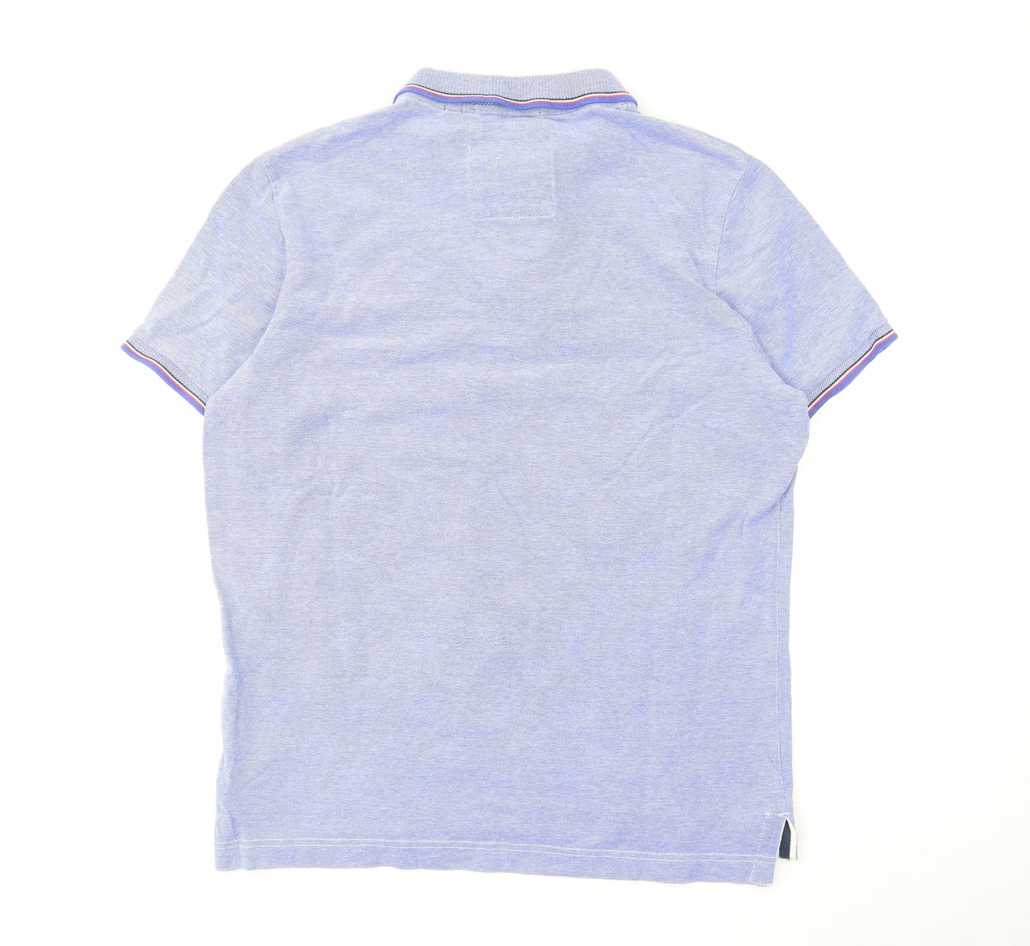 Superdry Mens Blue Cotton Polo Size 2XL Collared Button