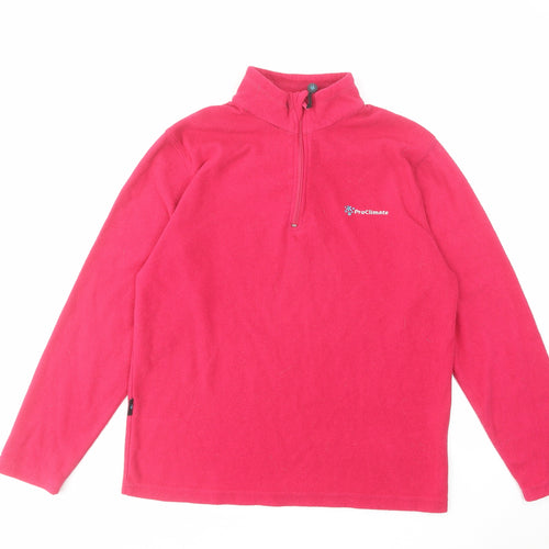 Proclimate Womens Pink Polyester Pullover Sweatshirt Size 10 Zip