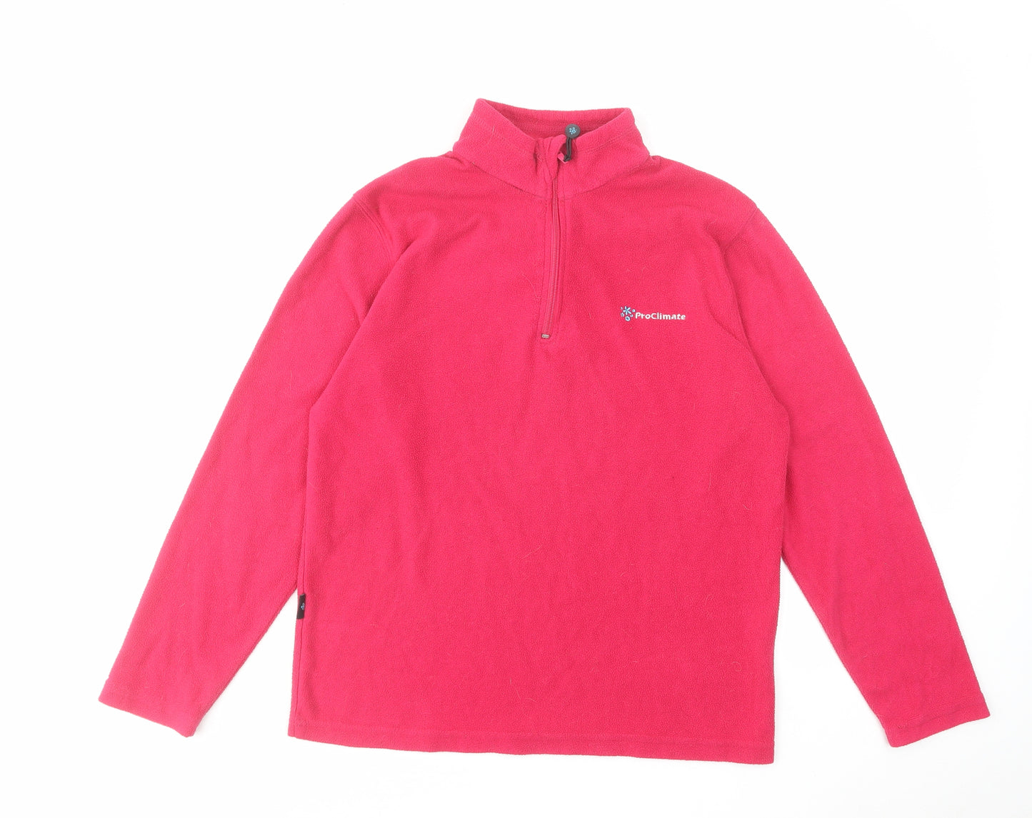 Proclimate Womens Pink Polyester Pullover Sweatshirt Size 10 Zip