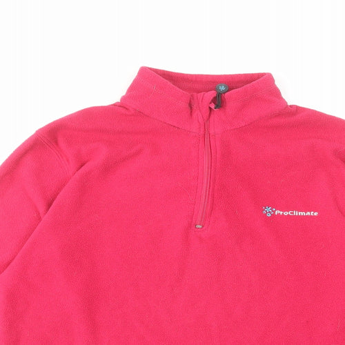 Proclimate Womens Pink Polyester Pullover Sweatshirt Size 10 Zip