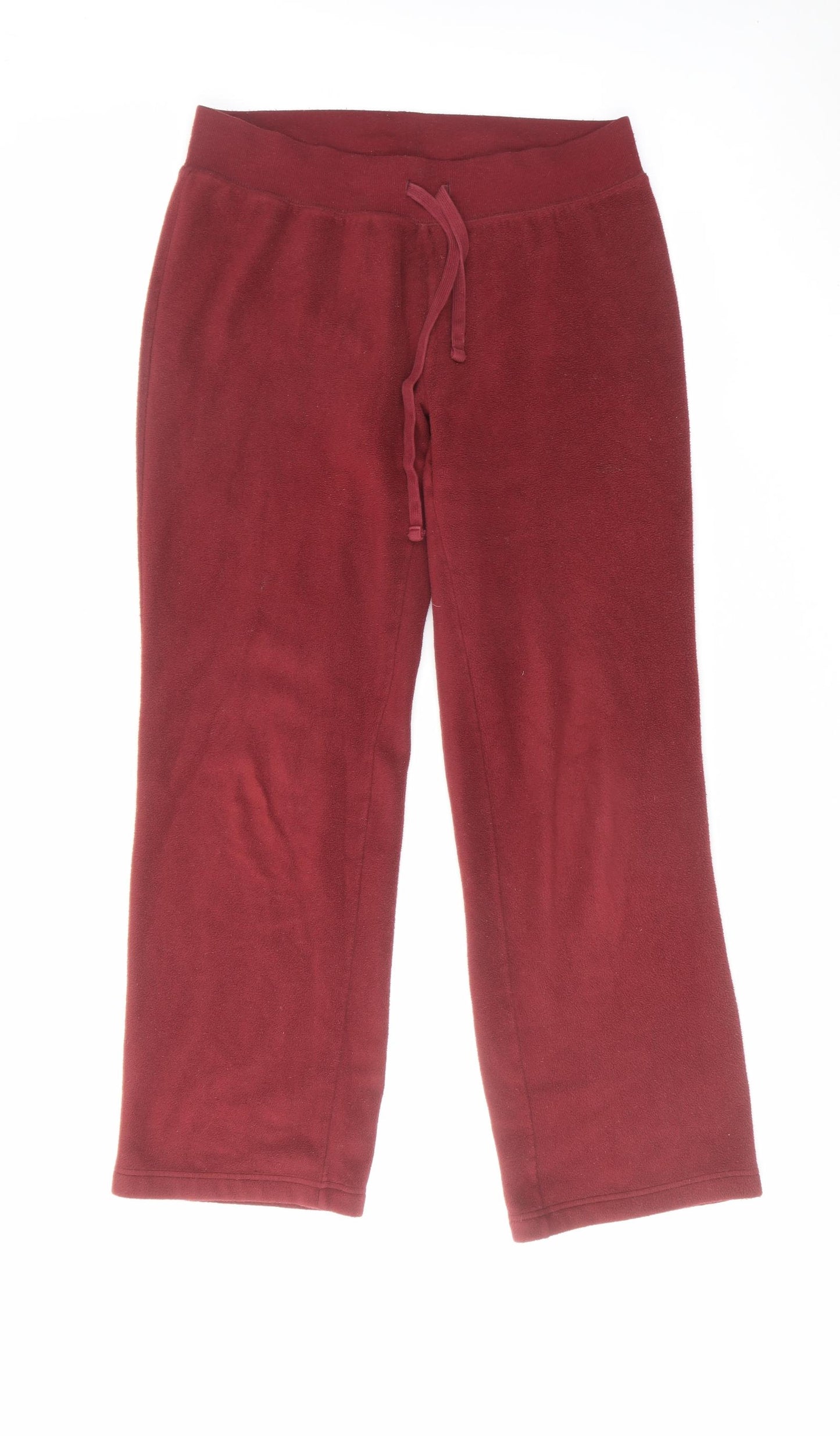 Lands' End Womens Red Polyester Jogger Trousers Size S L28 in Regular Drawstring