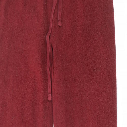 Lands' End Womens Red Polyester Jogger Trousers Size S L28 in Regular Drawstring