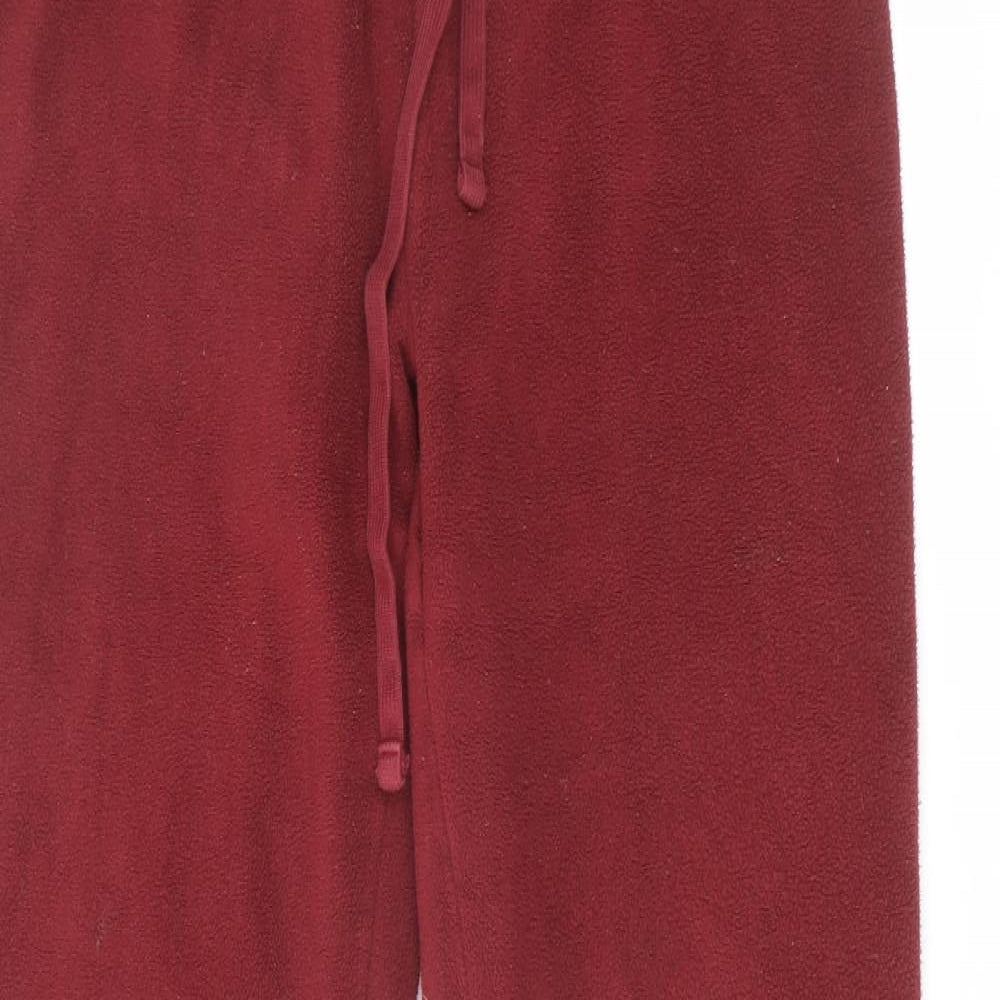 Lands' End Womens Red Polyester Jogger Trousers Size S L28 in Regular Drawstring