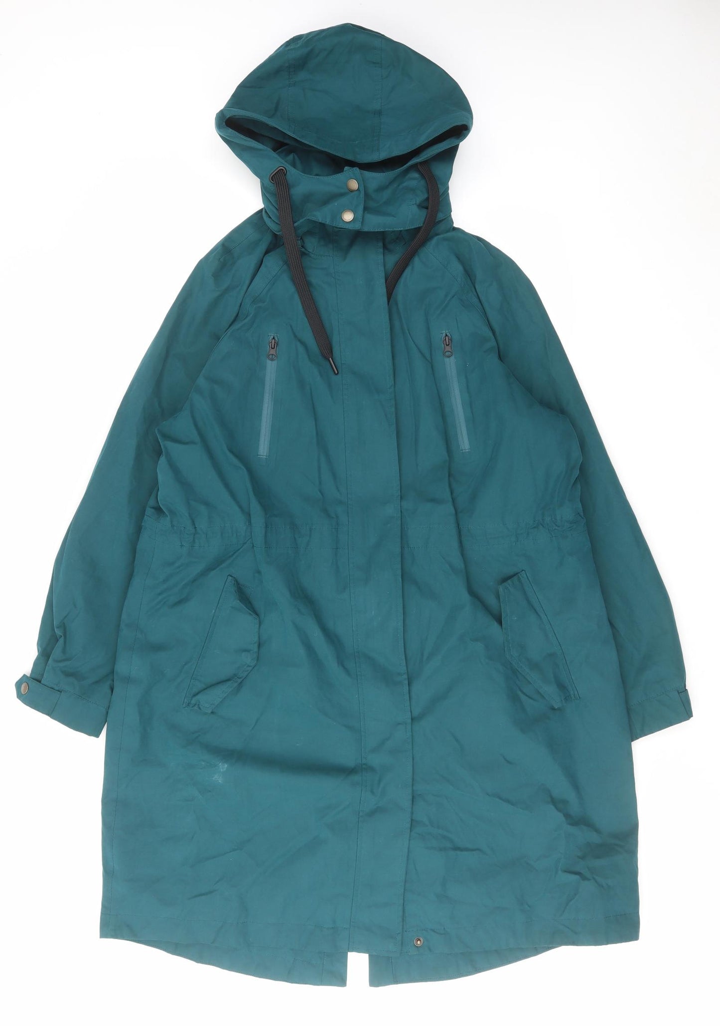 Fat Face Womens Blue Parka Coat Size 16 Zip