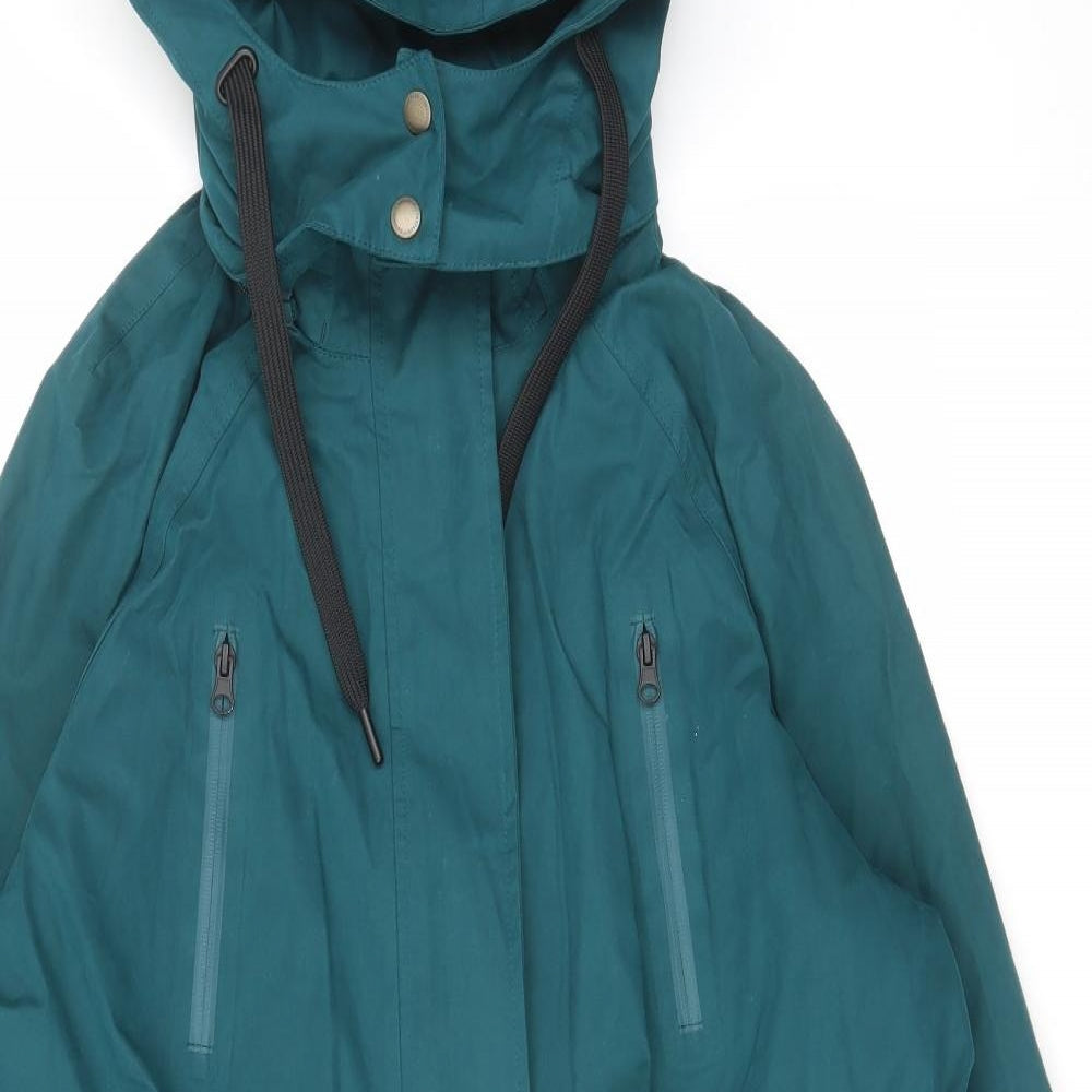 Fat Face Womens Blue Parka Coat Size 16 Zip