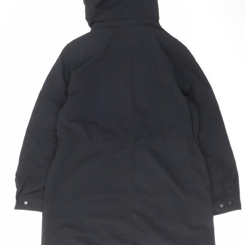 Marks and Spencer Womens Black Parka Coat Size 14 Zip