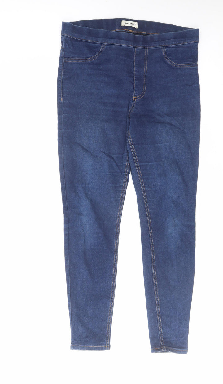 Marks and Spencer Womens Blue Cotton Jegging Jeans Size 30 in L26 in Regular