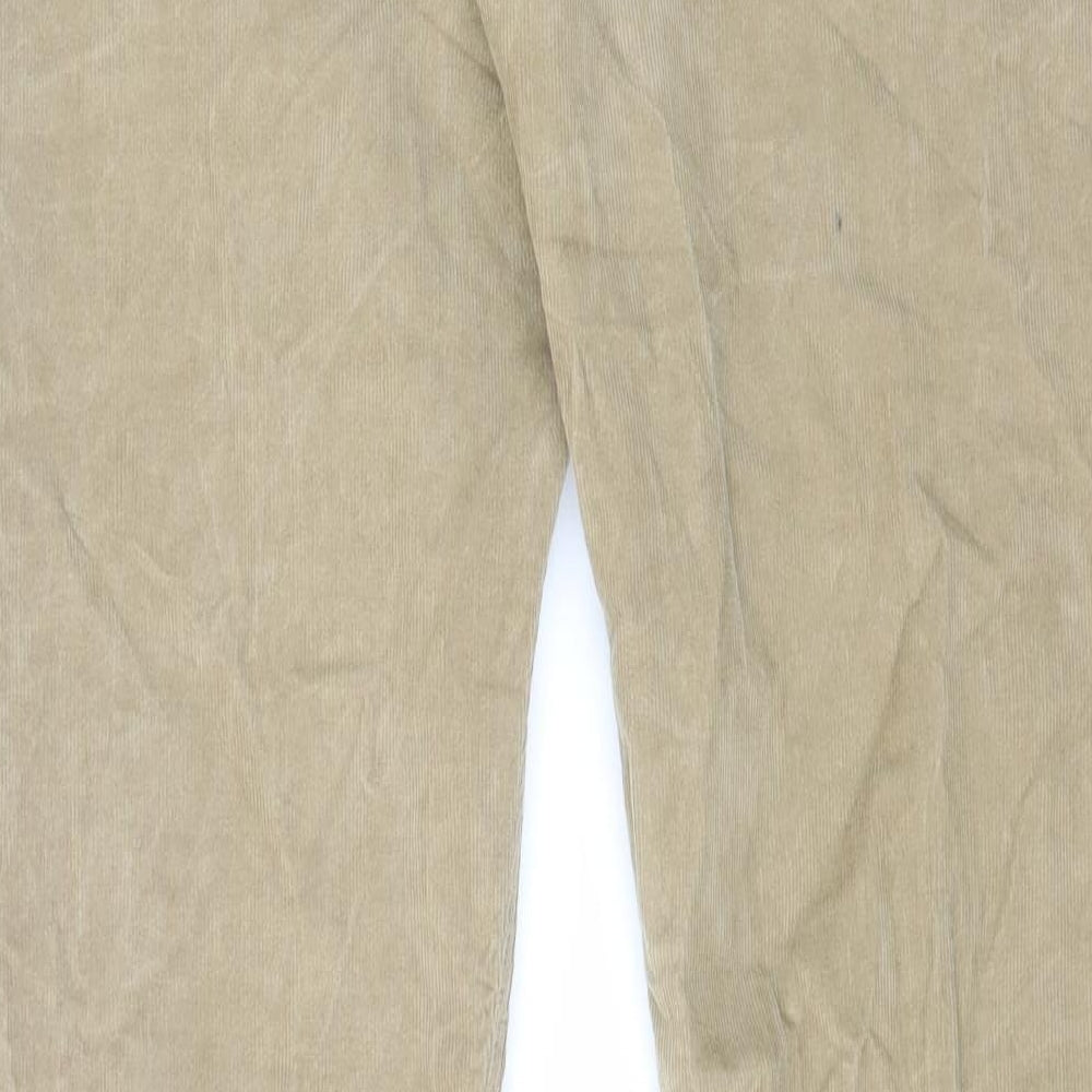 Lois Mens Beige Cotton Trousers Size 34 in L32 in Regular Zip