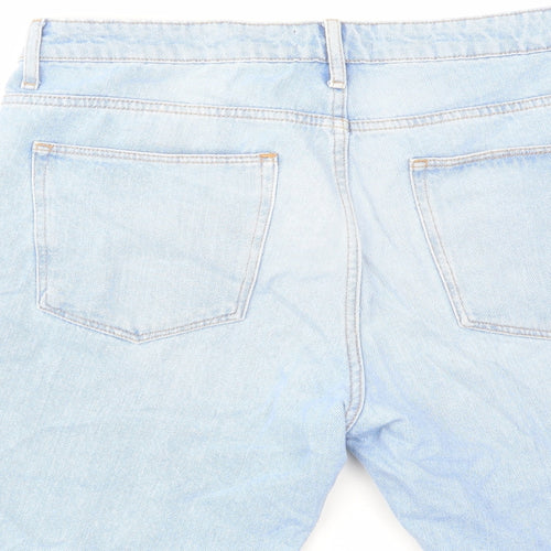 As Well 2A Womens Blue Cotton Bermuda Shorts Size L L8 in Regular Zip