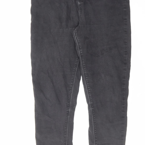 Dorothy Perkins Womens Black Cotton Skinny Jeans Size 14 L28 in Regular Zip