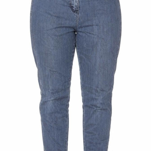 NEXT Womens Black Cotton Tapered Jeans Size 14 L29 in Regular Zip
