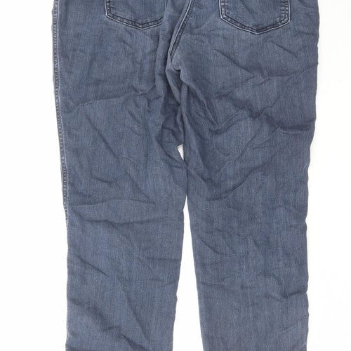 NEXT Womens Black Cotton Tapered Jeans Size 14 L29 in Regular Zip