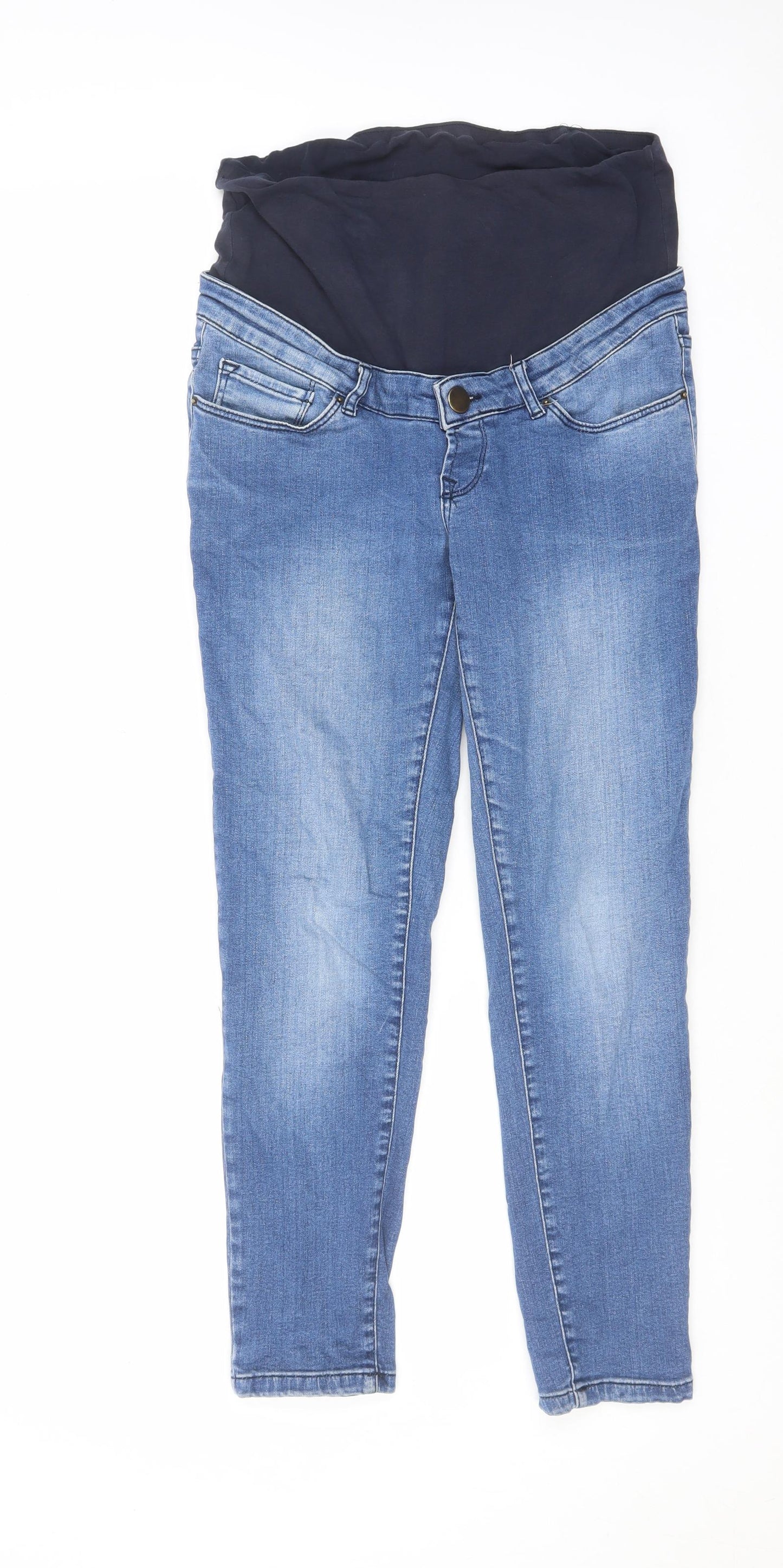 Blooming Marvellous Womens Blue Cotton Straight Jeans Size 12 L26 in Regular Button