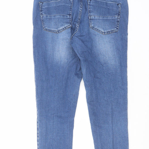 Blooming Marvellous Womens Blue Cotton Straight Jeans Size 12 L26 in Regular Button