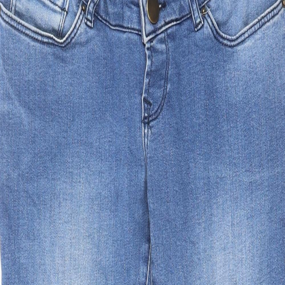 Blooming Marvellous Womens Blue Cotton Straight Jeans Size 12 L26 in Regular Button