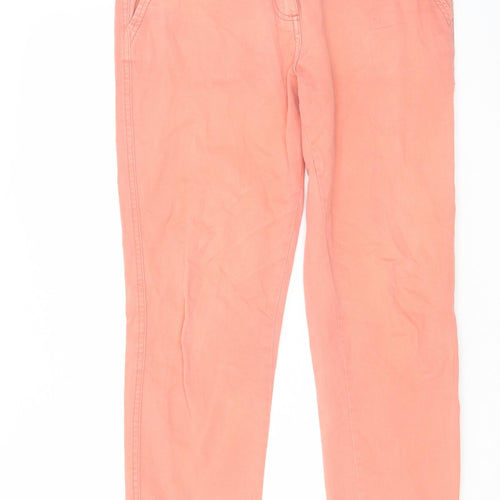 NEXT Womens Pink Cotton Straight Jeans Size 12 L29 in Regular Zip