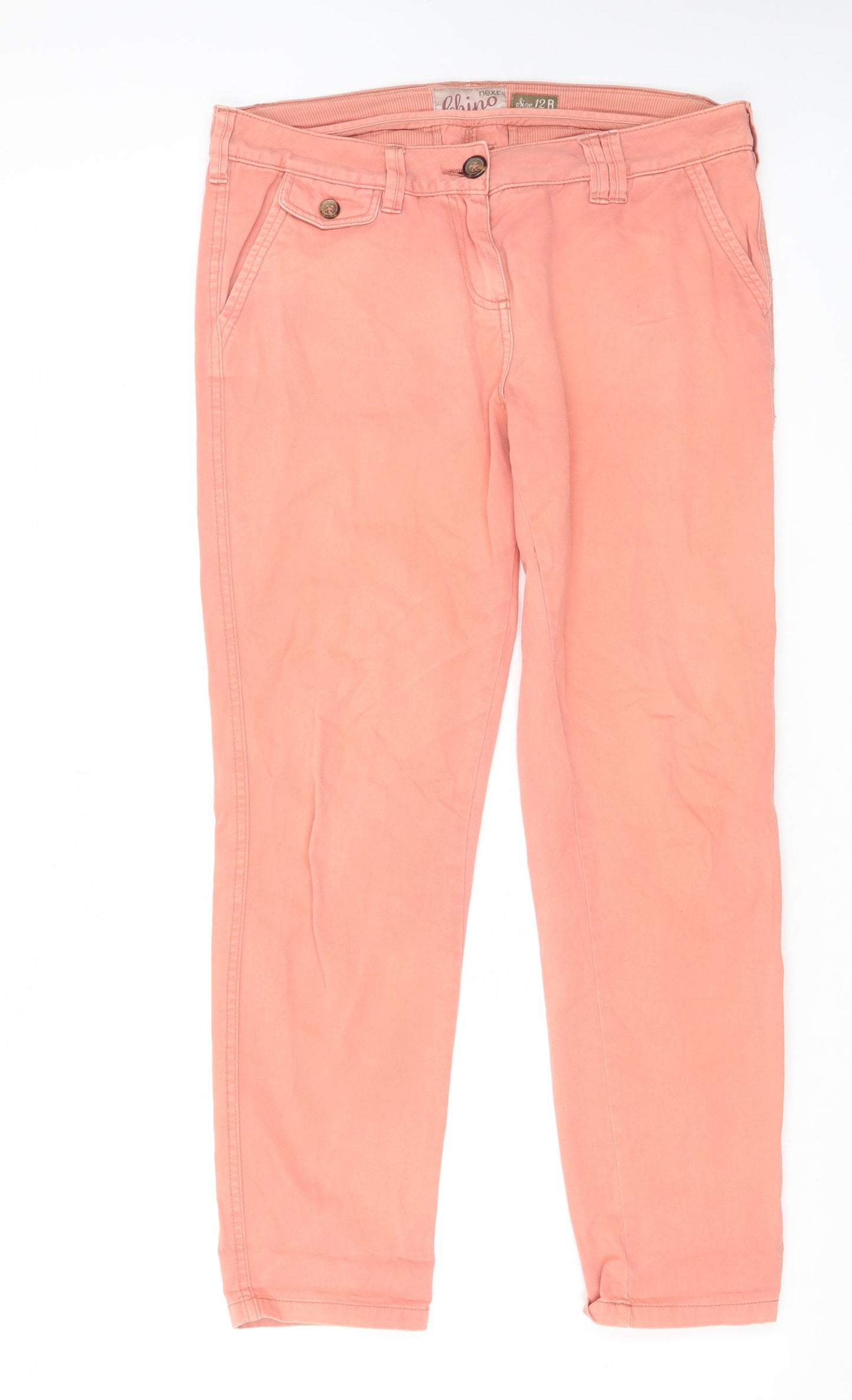 NEXT Womens Pink Cotton Straight Jeans Size 12 L29 in Regular Zip