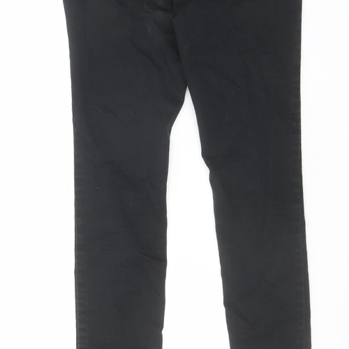 Peacocks Womens Black Cotton Straight Jeans Size 8 L29 in Regular Zip