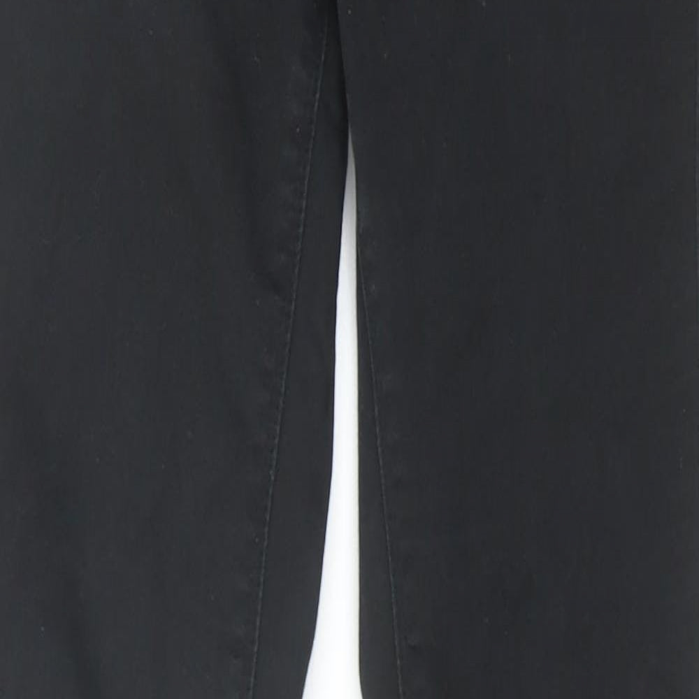 Peacocks Womens Black Cotton Straight Jeans Size 8 L29 in Regular Zip