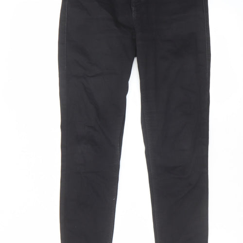 Topshop Womens Black Cotton Skinny Jeans Size 28 in L30 in Regular Zip