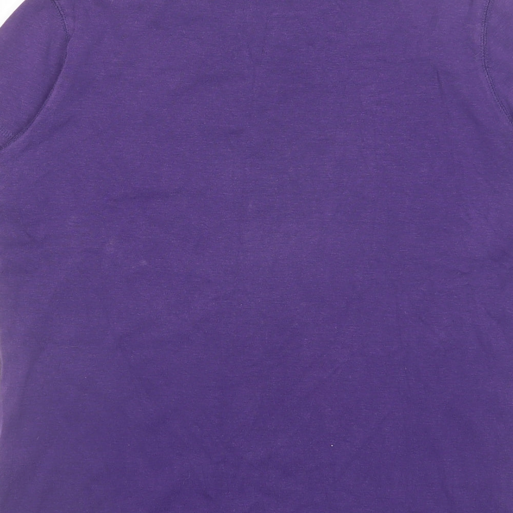 Marks and Spencer Womens Purple Cotton Basic T-Shirt Size 16 Round Neck