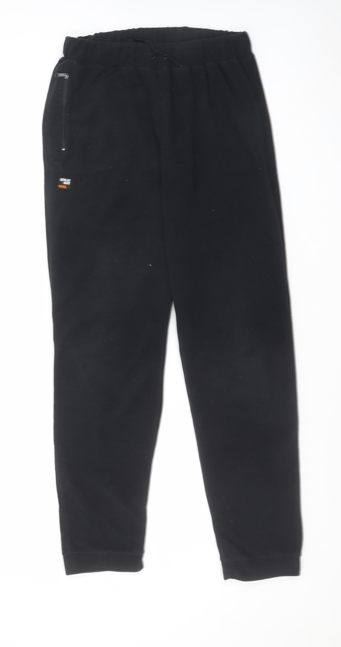 Sprayway Mens Black Polyester Jogger Trousers Size S L30 in Regular Drawstring