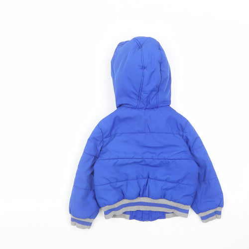 Blue Zoo Boys Blue Basic Coat Coat Size 3-4 Years Zip