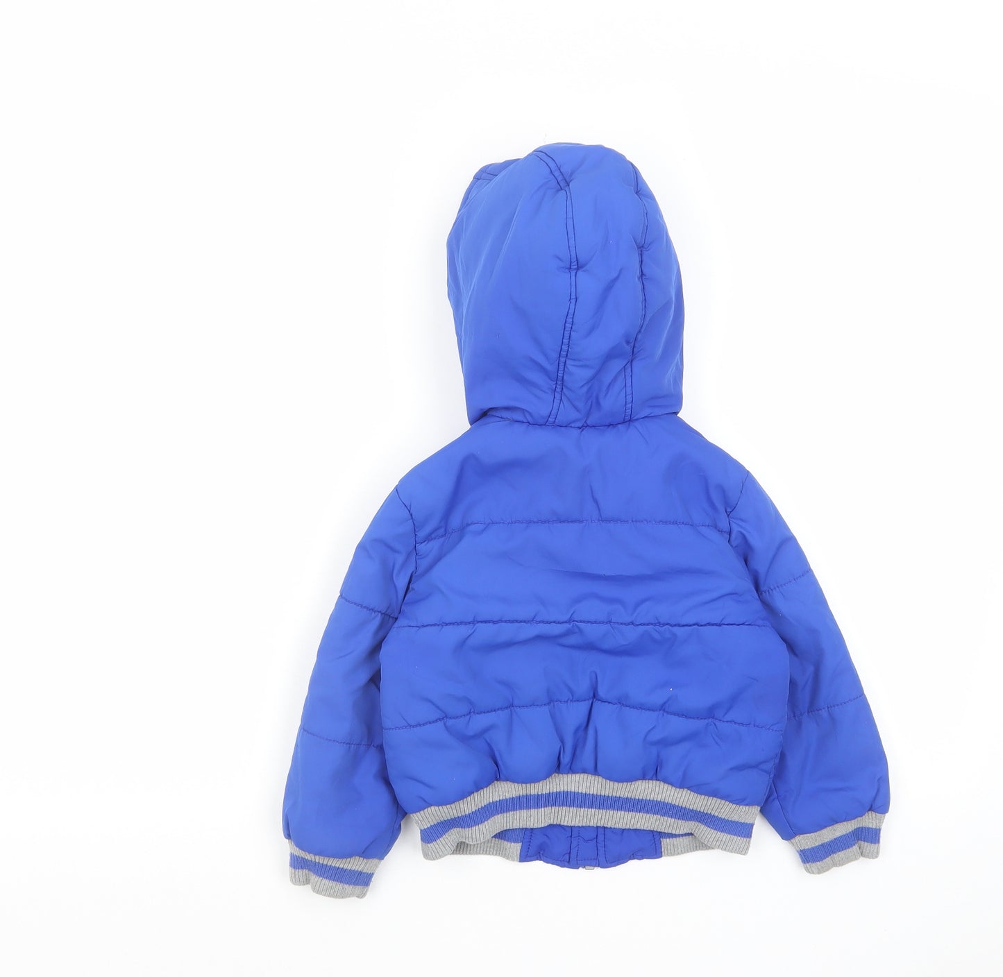 Blue Zoo Boys Blue Basic Coat Coat Size 3-4 Years Zip