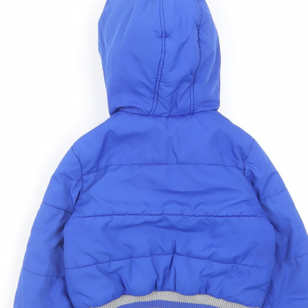 Blue Zoo Boys Blue Basic Coat Coat Size 3-4 Years Zip