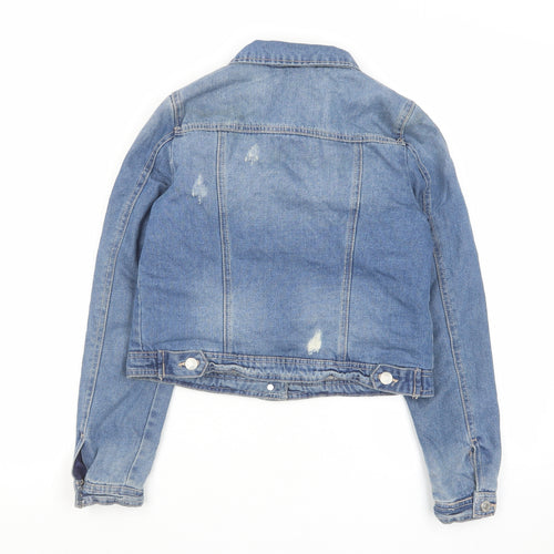Young Dimension Girls Blue Basic Jacket Jacket Size 12-13 Years Button