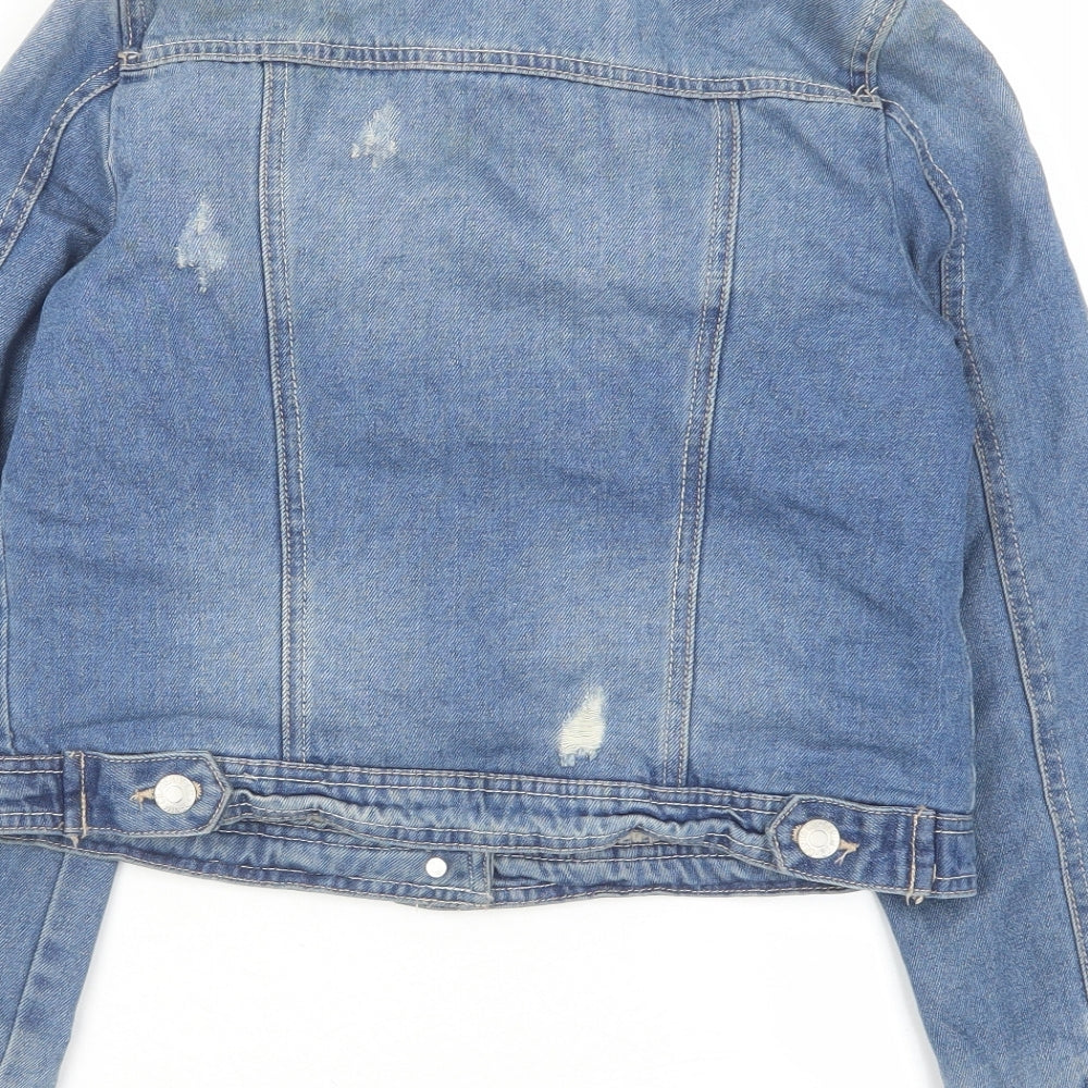 Young Dimension Girls Blue Basic Jacket Jacket Size 12-13 Years Button