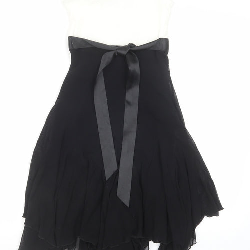 Jane Norman Womens Black Nylon Fit & Flare Size 8 One Shoulder Pullover