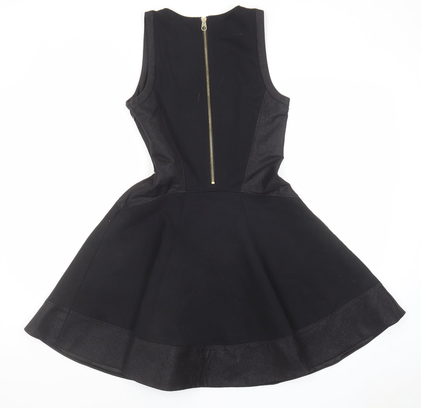 Ted Baker Womens Black Polyester A-Line Size M Round Neck Zip - Panelled