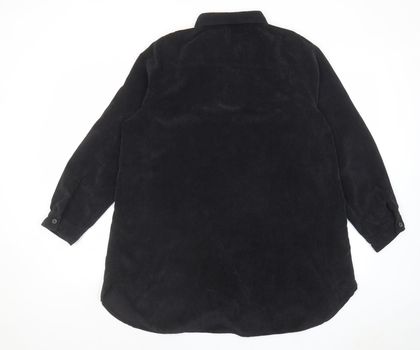 Yours Womens Black Polyester Basic Button-Up Size 18 Collared