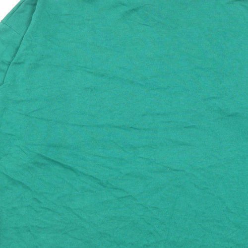 Rumours Mens Green Colourblock Cotton Polo Size L Collared Button