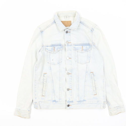 H&M Womens Blue Jacket Size 8 Button