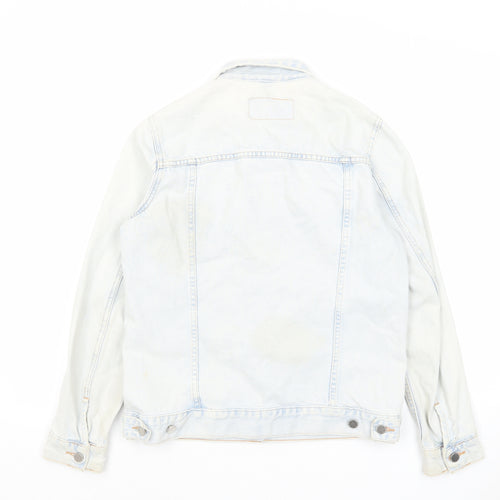 H&M Womens Blue Jacket Size 8 Button