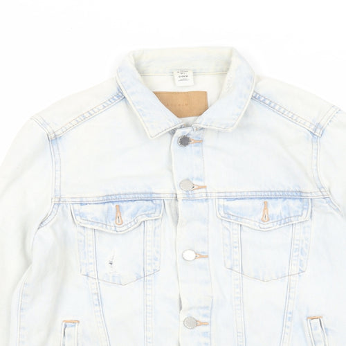 H&M Womens Blue Jacket Size 8 Button