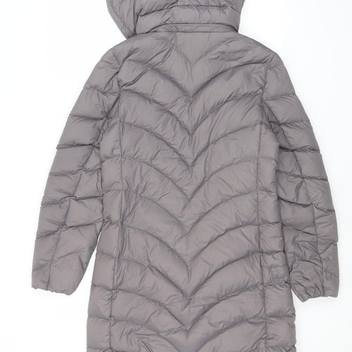 Marks and Spencer Womens Grey Quilted Coat Size 8 Zip