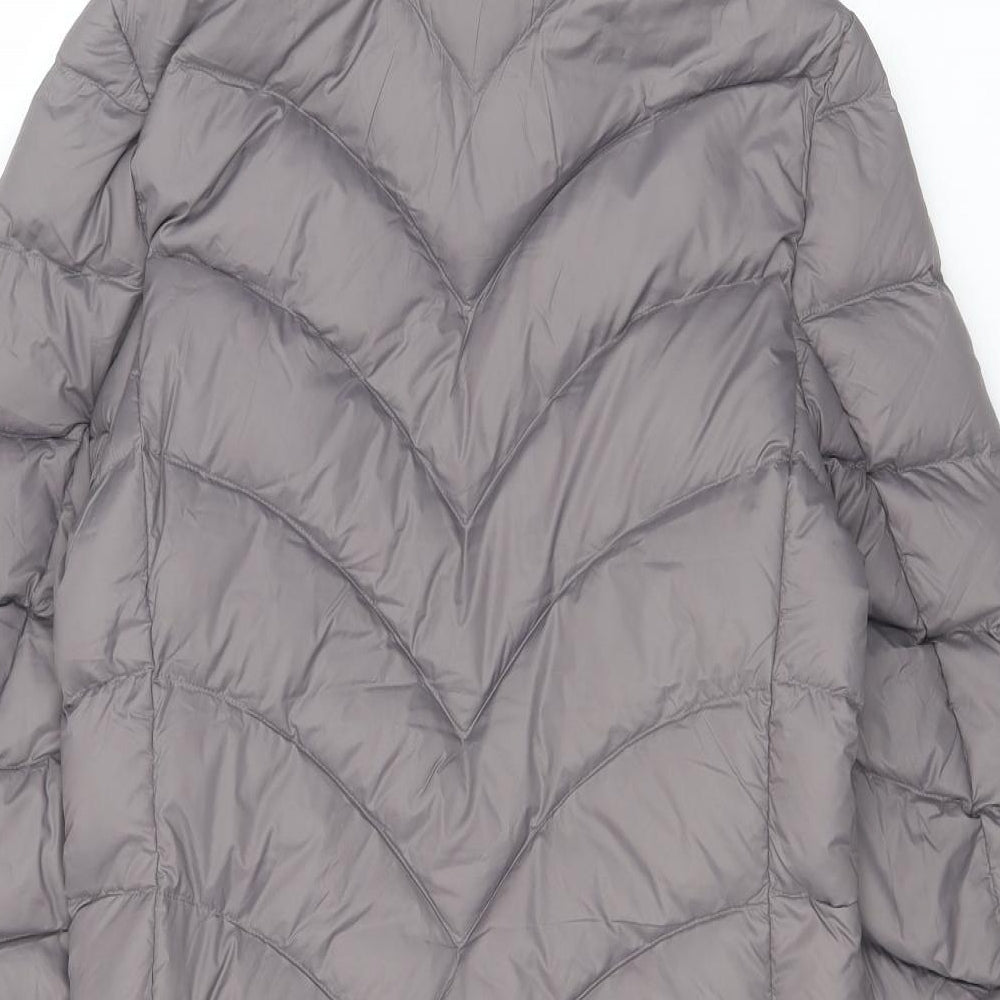 Marks and Spencer Womens Grey Quilted Coat Size 8 Zip