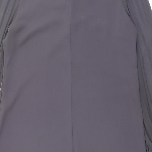 Warehouse Womens Grey Polyester A-Line Size 16 Round Neck Button