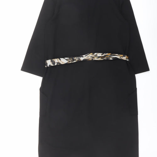 Zara Womens Black Polyester Shift Size S Round Neck Pullover