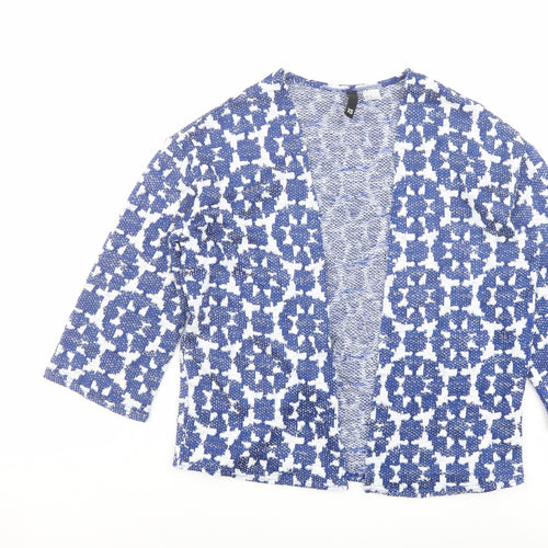 H&M Womens Blue Geometric Jacket Coatigan Size XS