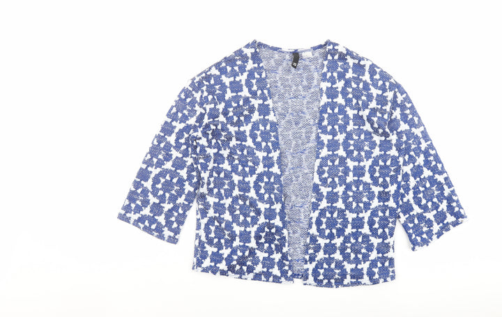 H&M Womens Blue Geometric Jacket Coatigan Size XS