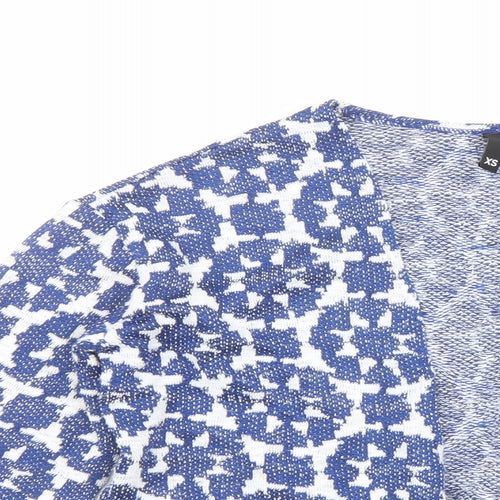 H&M Womens Blue Geometric Jacket Coatigan Size XS