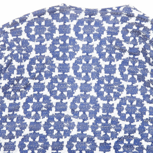 H&M Womens Blue Geometric Jacket Coatigan Size XS